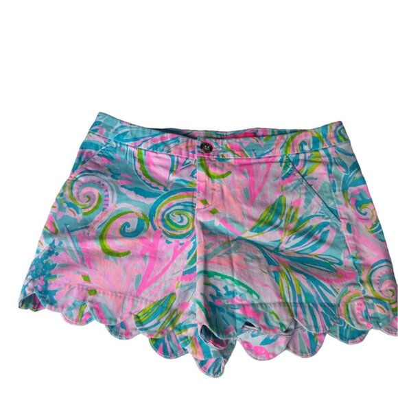 Lilly Pulitzer Womens Size 6 Tropical Print Scalloped Hem Shorts - Picture 1 of 6